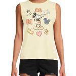 Disney Mickey Mouse Juniors' Yellow Open Back Tank Top Size XXXL Photo 0
