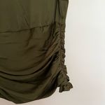 Michael Antonio Green Ruched Cap Sleeve Blouse with Ruffles Photo 6
