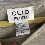 Clio Petites silk blend color block boat neck pullover sweater size Petite large Tan Photo 2