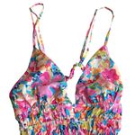 White Fox Boutique White Fox Women’s‎ Size M Plunge Neck Playsuit Romper Floral Tropical Resort Photo 2