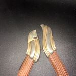 Liz Claiborne  Brown Genuine Snake Leather Gold-Tone Buckle Women's Size Medium Photo 4