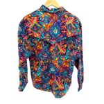 VTG Roper Aztec Southwestern Neon Button Up Shirt Large Cotton Rodeo Cowboy Photo 5