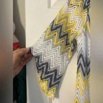 Tacera Lace Crochet Lined Chevron Knit Dress Yellow Gray White Size XL Photo 10