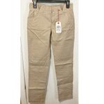 Replay women's 28 extra seamed crisp comfort elastic insert stretch khaki pants Tan Photo 5