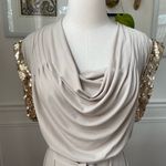 Calvin Klein Beige Cowl Neck Dress Champaign Sequin 12 Photo 2