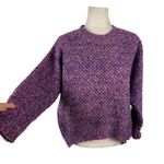 Anthropologie Raga Rita Sweater Purple Metallic Knit Crewneck Size X-Small XS Photo 4
