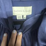 Sachin + Babi NWT Kayla Gown Tie Neck Maxi Crinkle Dress Deep Cobalt 10 Photo 4