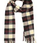 Burberry  Cashmere Vintage Check Black Striped Logo Fringed Scarf Photo 0