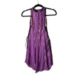 Free People  Sunset Kisses Embroidered‎ Lilac Sheer Tunic Top women’s medium Photo 1