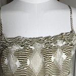 Greylin 100% Silk Cami Top XS Olive Cream Print Anthropologie Boho Luxe Photo 4