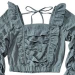 HYFVE Puff Sleeve Long Sleeve Blouse Square Neck Top Size Small Green NWOT Photo 4