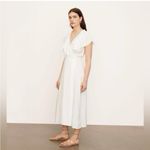 Vince  Braided Belt Wrap Dress White Trim Flutter Sleeve Photo 1