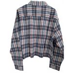 PacSun  Outer Banks Treasure Distressed Cropped Flannel Shirt Blue Red Medium Photo 3