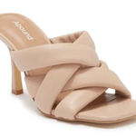 Abound  Sandals Womens Size 10 Tan Square Toe Woven Stiletto Heels Photo 0