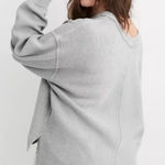Aerie  Wonder Textured Oversized V-Neck Pullover Sweatshirt Grey Photo 0