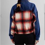 BKE  denim jacket with plaid wool blend back detail M Photo 1
