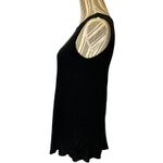 Luxe Black Asymmetrical Hem Lightweight Dressy Long Tank Top Women Sz L Photo 3