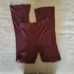 BP  Burgundy Ribbed Flare Pants Photo 0