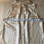 Maeve  by Anthropologie Sleeveless High Neck Shimmery Ivory Gold Top Photo 5
