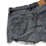 Levi's Levi’s 501 Premium Denim Button Fly Raw Hem Grey Faded black Jean shorts size 32 Photo 3