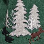Vintage Mandal Bay Evergreen Cabin Applique ¼ Zip Fleece Top Size Small Green Photo 2