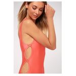 Amuse Society NWT Estelle Coral Red One Piece Swimsuit Photo 3