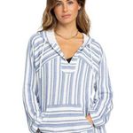 Roxy Wild and Free Hoodie in Bijou Blue Silk Stripe Size S NWT Photo 0