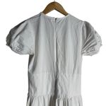 Lisa Says Gah White Floral Embroidered Puff Sleeve A-Line Midi Dress Size Small Photo 12