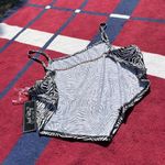 Polly & Esther NWT  zebra print cropped backless top black white v cut Photo 1