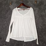 We The Free  White Kai Henley Oversize Flowing  Babadoll Long Sleeve WomensXS/TP Photo 3