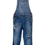 Guess Vintage Jeans Distressed Denim Overalls Medium Wash Straight Leg Size 26 2 Photo 0