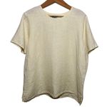 Flax NEW  100% Linen Cream Short Sleeve Top Oversized Photo 6