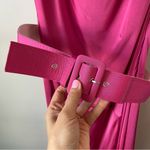 Julia Jordan  Cowl Neck Belted Satin Maxi Dress Hot Pink‎ 10 Photo 5