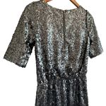 Madewell Broadway & Broome Sequin Metallic Short Sleeve Boat Neck Mini Dress Silver 0 Photo 5
