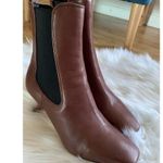 Sam Edelman  Lani Brown Leather Square Toe Spool Kitten Heel Bootie Sz 7m Photo 0