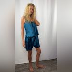 Victoria's Secret Vintage  Satin Shorts Tank Top Sleep Set in Blue‎ Size Small Photo 3