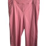Lane Bryant Women Crop Laney Pants 24 Pink Linen Blend Casual Summer Stretch Photo 0