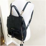 Michael Kors  Viv Black Pebbled Leather Top Handle Drawstring Zipper Backpack Photo 1