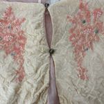 Free People NWT, Rare Crinkle Cropped Ivory Cardigan Pink Beaded Detail, Sz S Photo 13