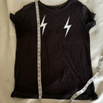 Chaser  black double lightening bolt t shirt size medium EDGY FEMININE Photo 6