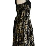 2 B. Rych Dress Black Metallic Gold Silk Chiffon Sleeveless Party Dress Size 6 Photo 5