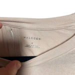 Halogen Keyhole Split Back Vent Long Sleeve Top in Blush Beige Size M Photo 6