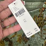 NEW Anthropologie Smocked Velvet Babydoll Top Womens XL Green Fall Foliage Print Photo 8