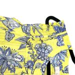 Loft Neon Yellow & Blue Floral Print Ruffle Sleeve Tank Top Photo 3
