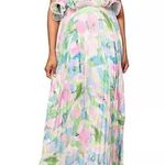 AQUA  Formal Women’s Printed Pleated Strapless Dress Sz 8 Photo 11