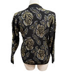 Vintage Bel Ami Black Gold Metallic Floral Sweater Made in USA Size Medium Photo 5