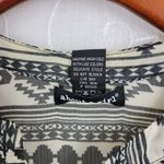 About A Girl Womens Blouse Size Medium Black Bohemian Pattern Button Down Sheer Photo 5