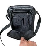 wilson's leather Wilsons Black Leather Vintage Messenger Bag Expandable Crossbody Organizer Photo 6