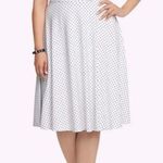 Torrid Retro White Polka Dot Sleeveless Swing Dress Knee Length Knit Size 14 Photo 0
