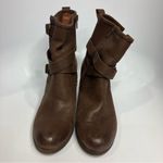 Lucky Brand Orenzo brown leather boots block heel buckle women’s size 8.5 trendy Photo 2